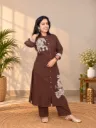 L0242 Premium Coffee Brown Dhabu Cotton Coord Set