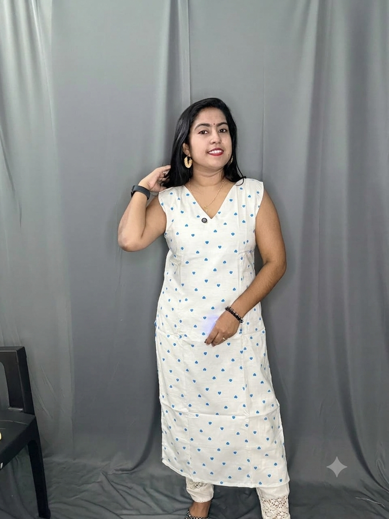 KMN016 Trendy Sleeveless Kurti