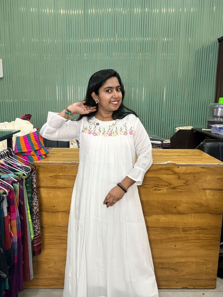 LP0044 Premium Georgette Embroyidery & Threadwork Aline Kurti