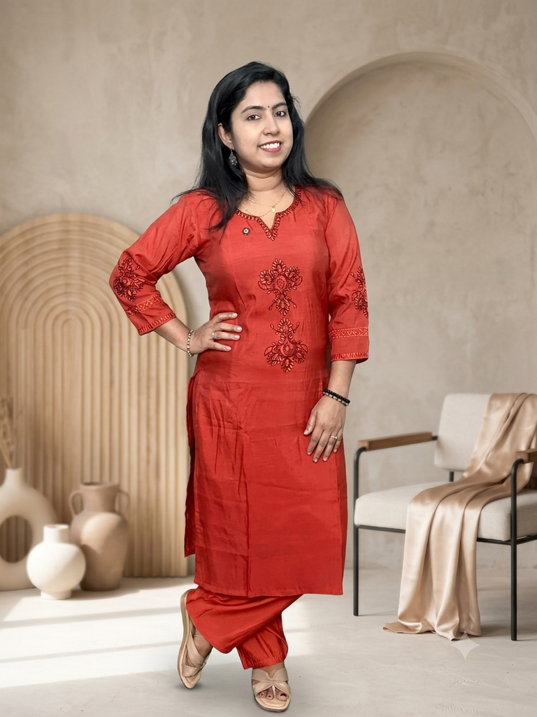 MFA007 Mulchanderi Brick Embroidery 2PC Set