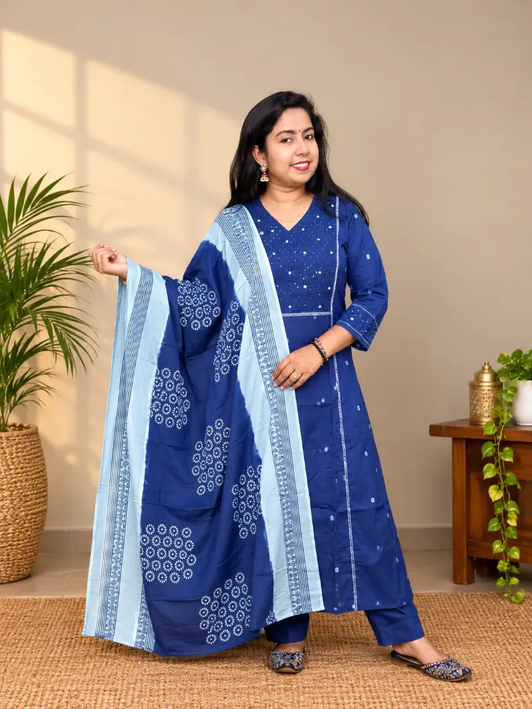 ANV001 Anaya Butta Work Aline Slit 3PC Set