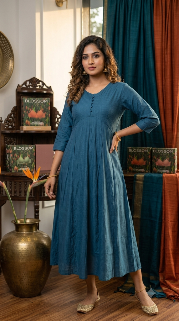 GHB445-BL Copper Jade Blue Kurti