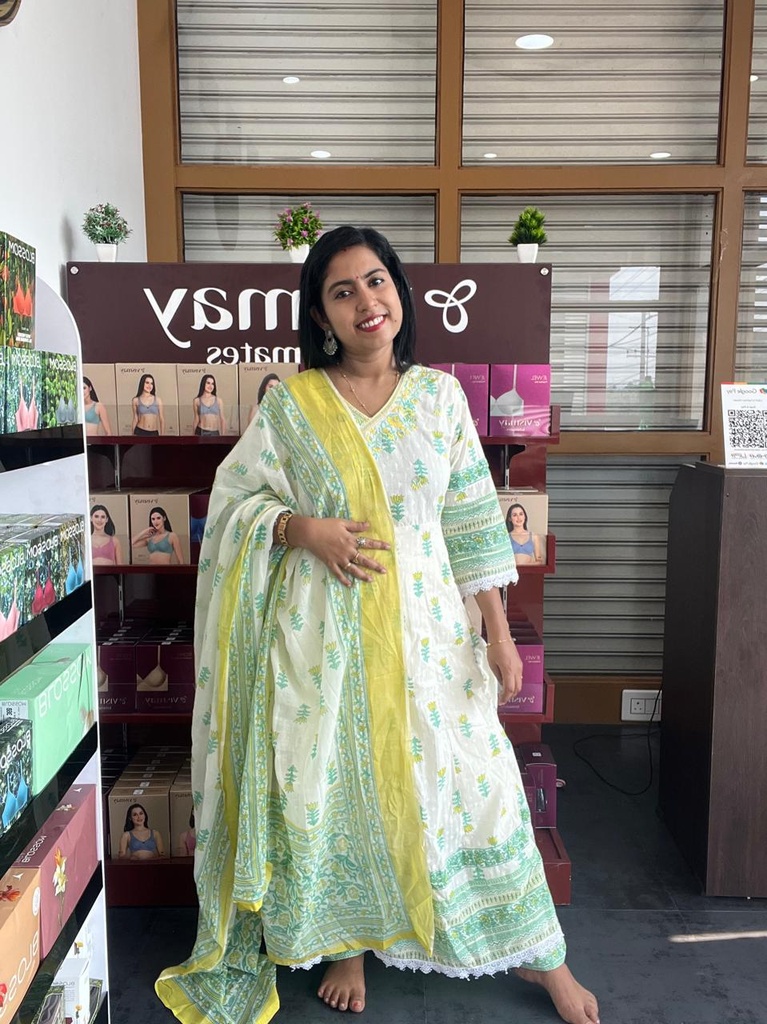 MFC9L6O White Embroidery Work 3 Piece Set