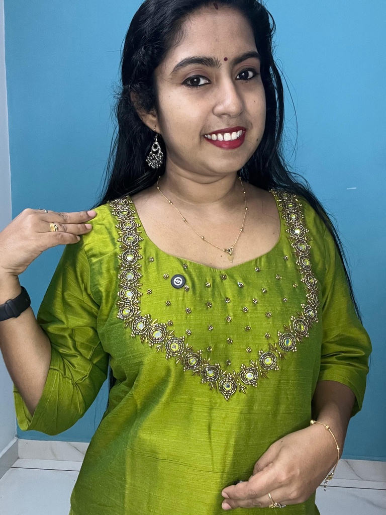 MFC4S1 Slub Silk Hand Worked Top & Bottom