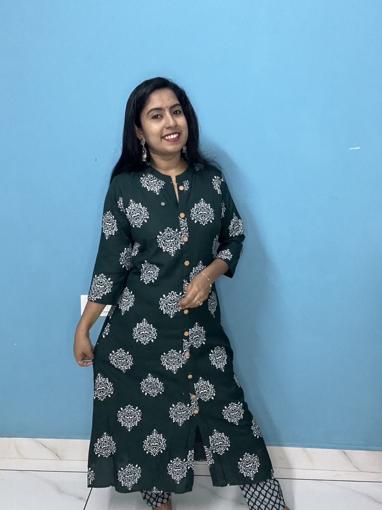 Green Rayon Aline 2PCs Set