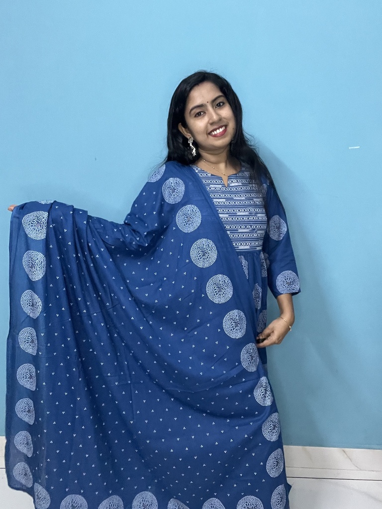 Teal Blue Aline 3Pcs Set  