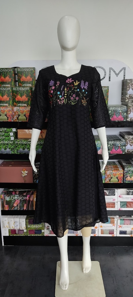 MFC5N1 Cutwork Hakoba Embriodery Aline Kurti