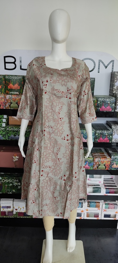 TPC6S1 Ash print aline  feeding kurti