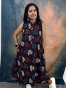 Sleeveless Printed Collar Cotton Kurti