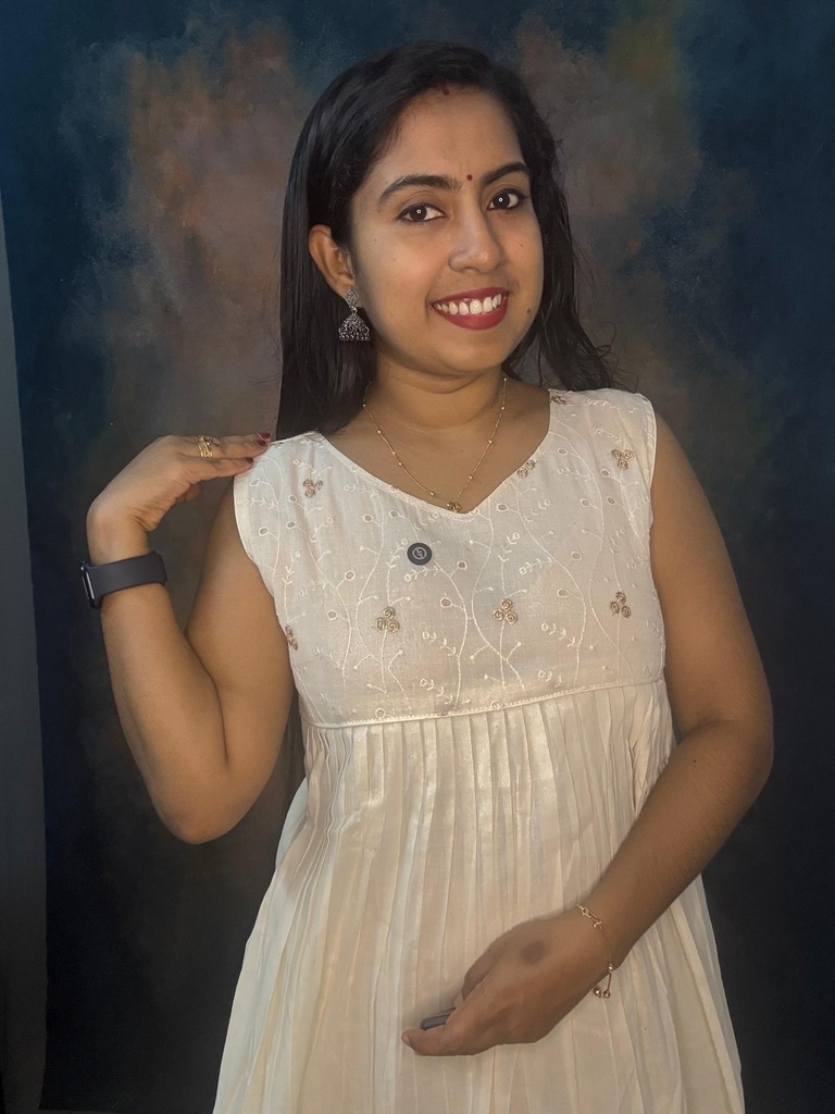 Kerala Cream Cora Cotton Sleevless Frock 