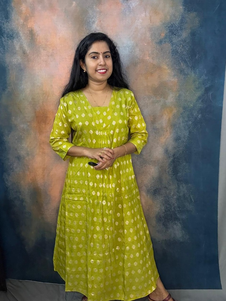 Butta Work Chanderi Silk Aline Kurti