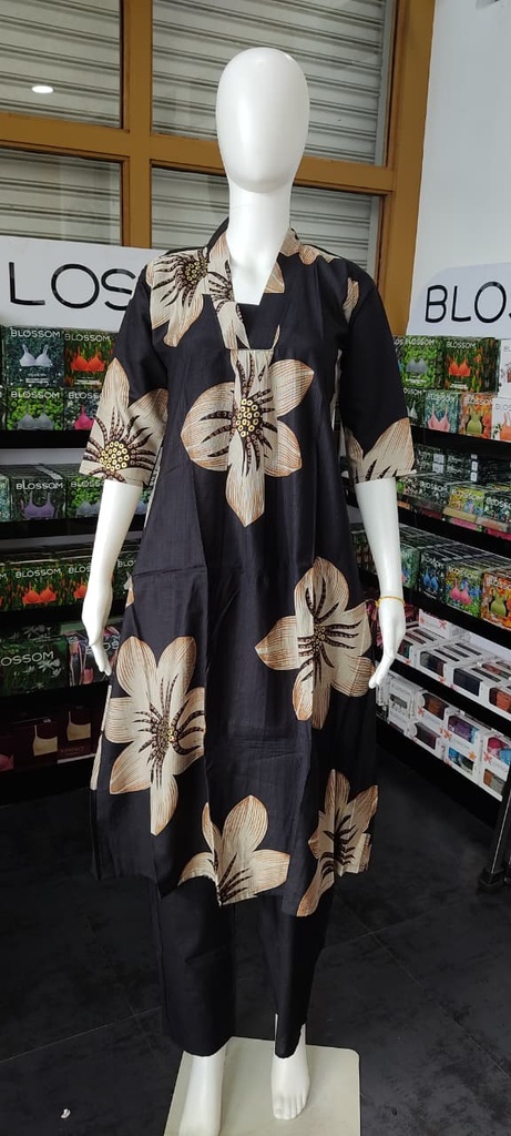 Golden Printed Vatican Silk Coord Set