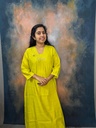 Celebration Lemon Yellow Partywear Slit Kurti