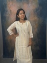 Cotton Golden Stripes Lace Work Slit Kurti