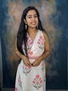 White&Pink Cotton Sanganeri Priint Aline Sleveless Top