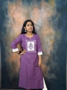 Anvita Purple Kantha Work Slit Kurti