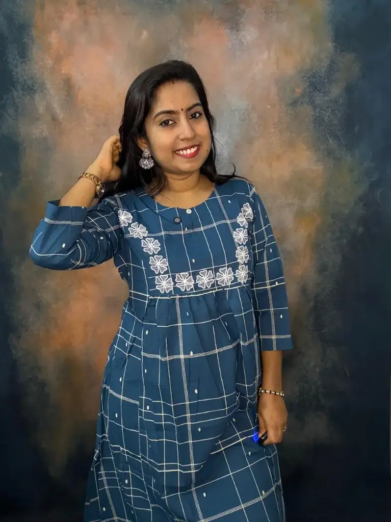 Anvita Floral Embroidery Pricesscut Aline Slit Kurti