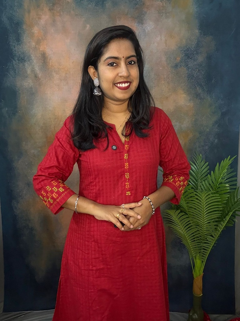 Anvita Red Self Check Princesscut With Heavy Sleeve Embroidery Aline Slit 