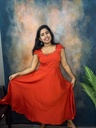 Silk Puff Sleeveless Model Frock