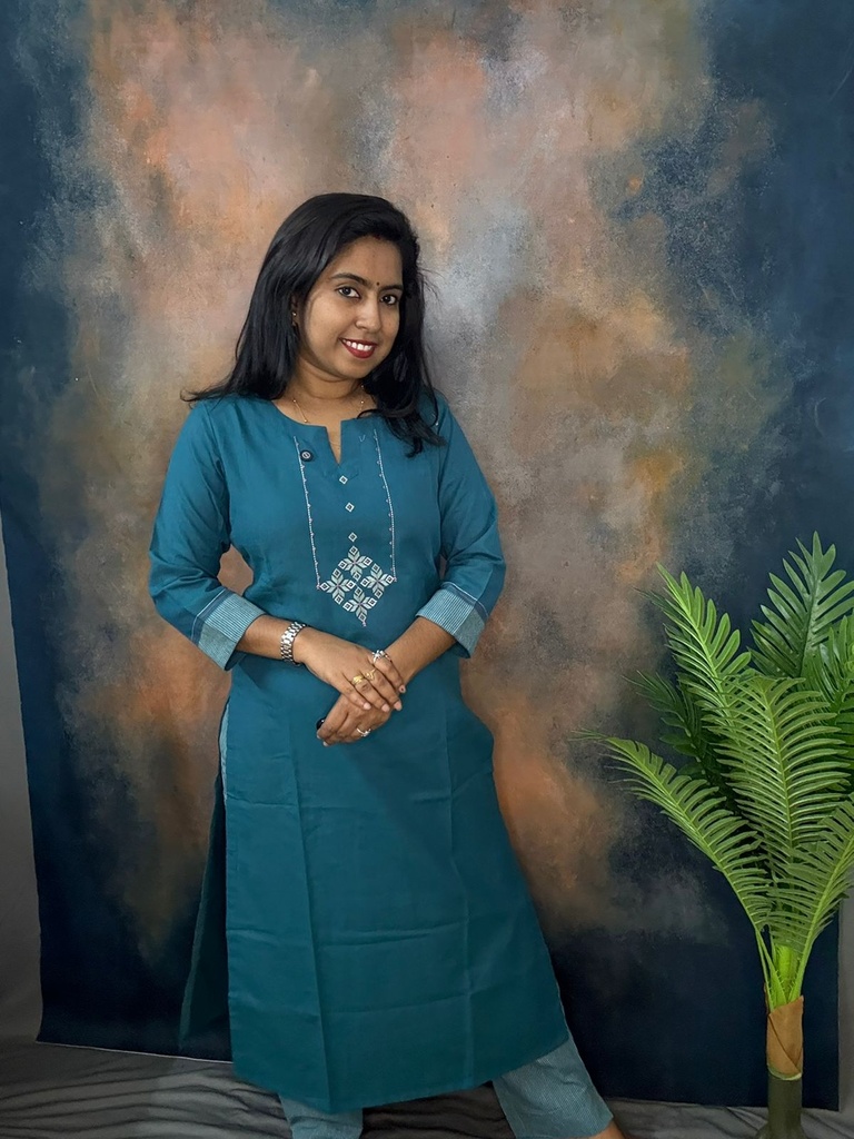 L0004 Anvita Teal Blue 2PC Set