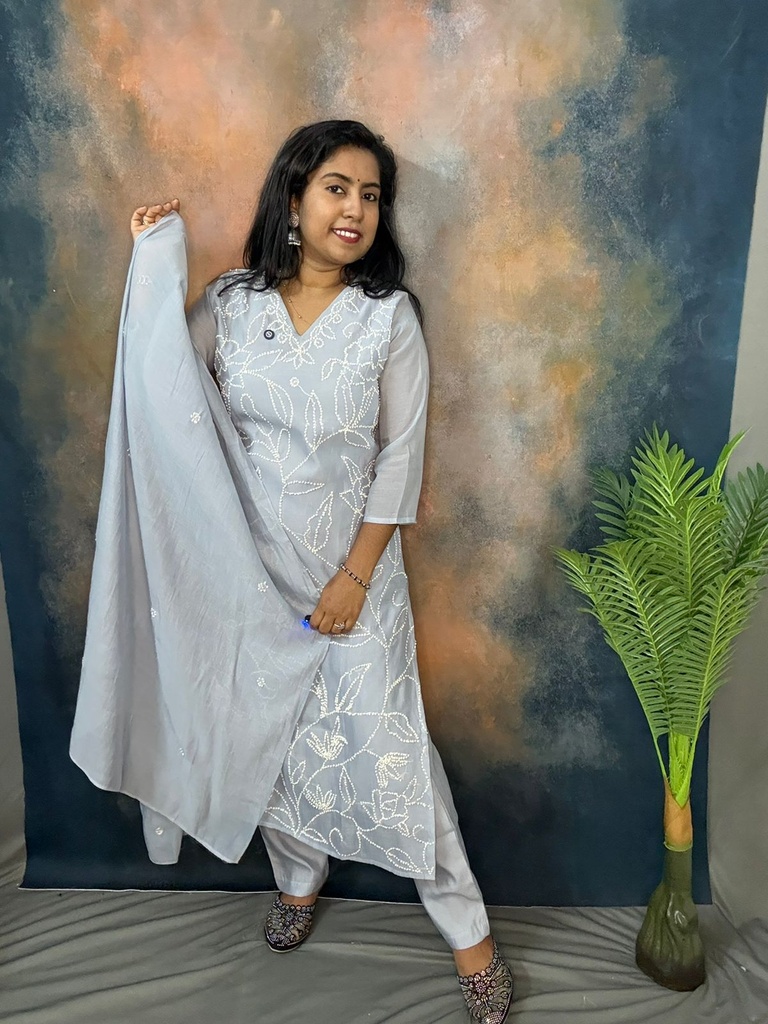 LP0015 Mul Chanderi 3PC Set