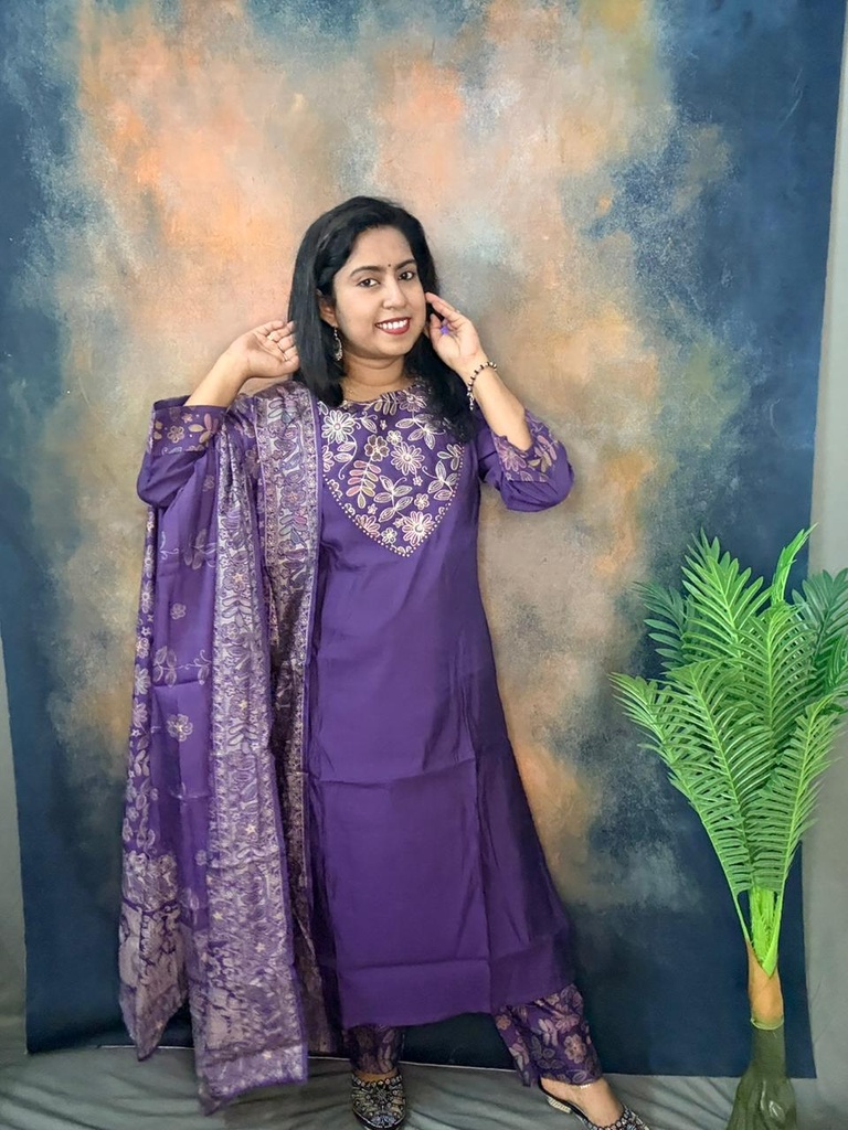 L0027 Anaya Violet 3PC Set 