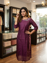 CL0003 Purple Slub Silk Kurti