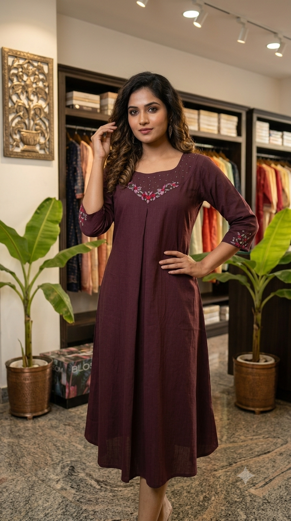 CL0001 Coffe Brown Kurti