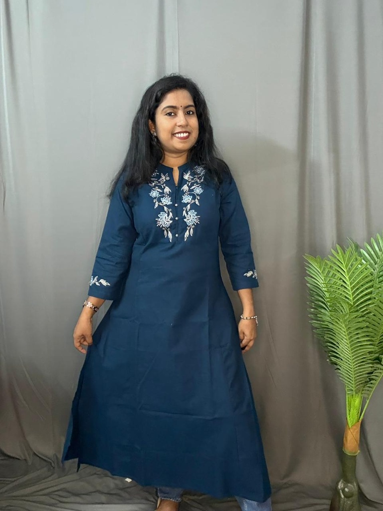 L0081 Anvita Peacock Blue Kurti