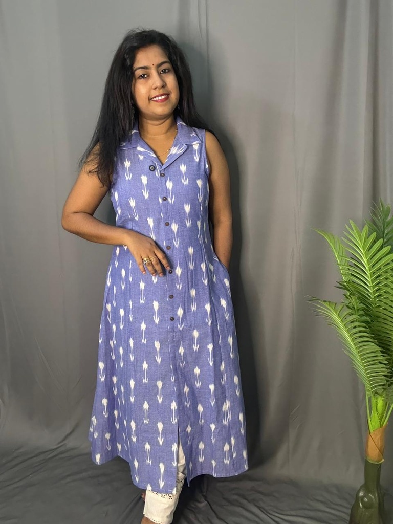 L0061 Anvita Blue Aline Kurti