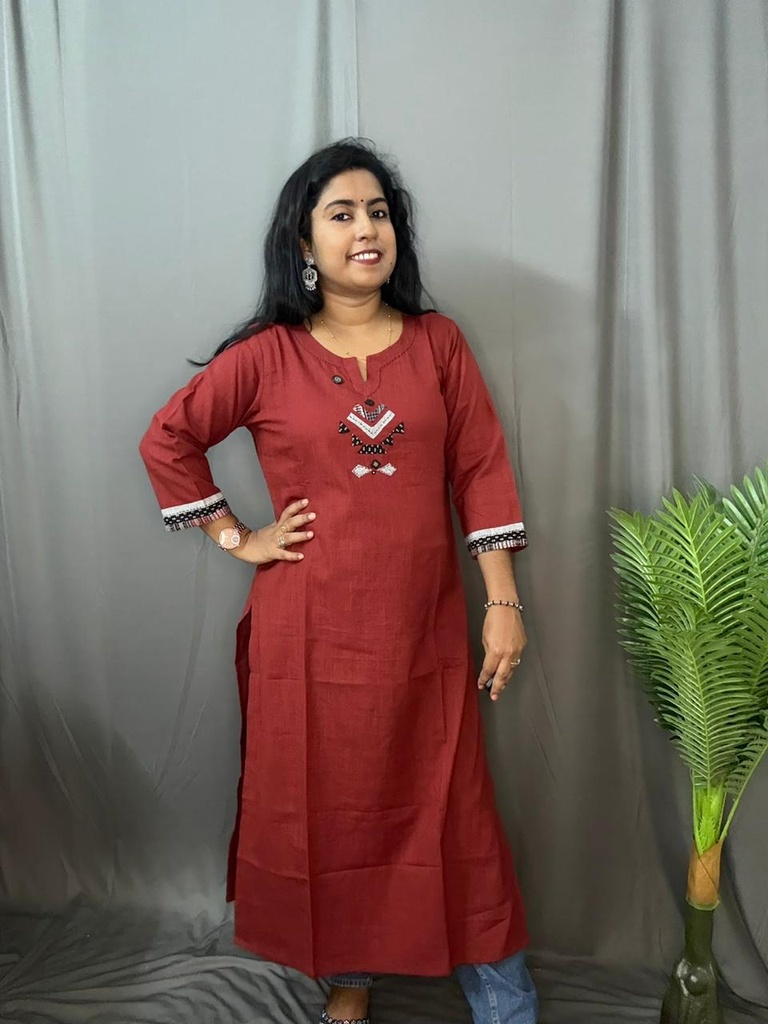 L0080 Anvita Maroon Kurti
