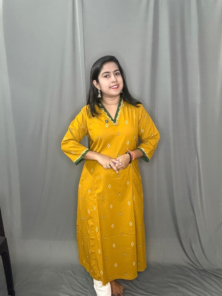 L0206 Anvita V Neck Aline Slit Kurti 