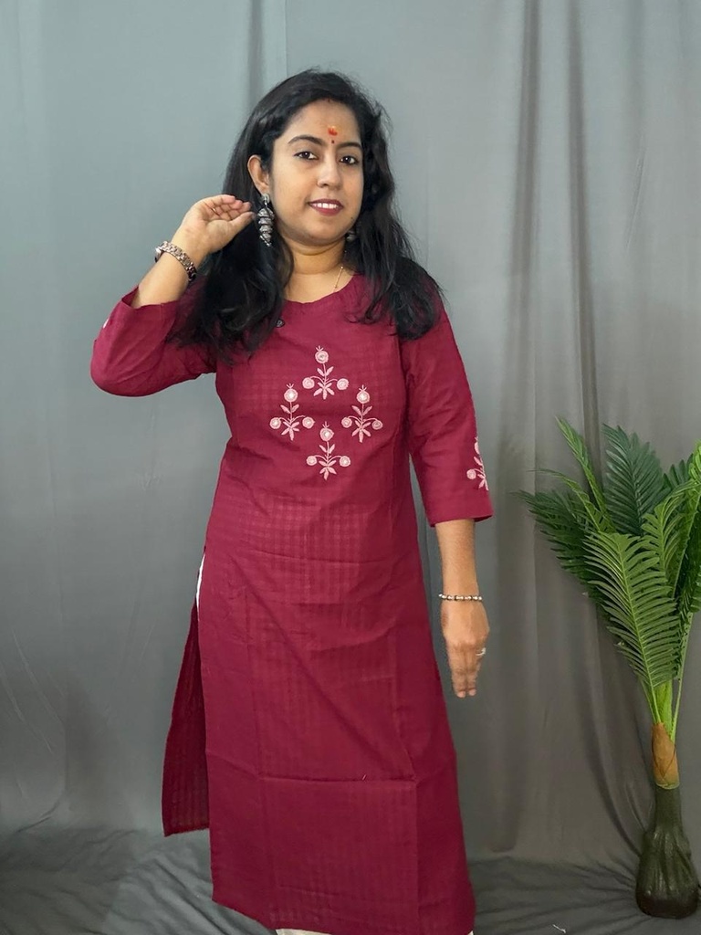 L0102 Anvita Maroon Kurti