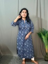 L0099 Indigo Cotton Kurti