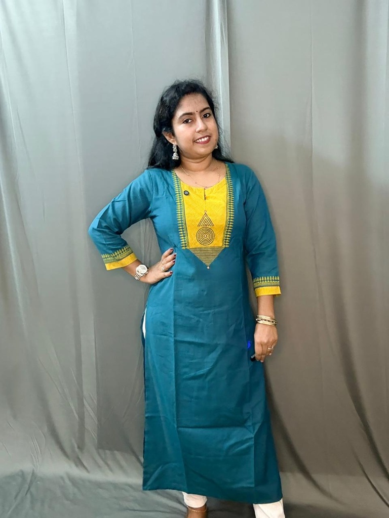 L0126 Anvita Peacock Blue Kurti 