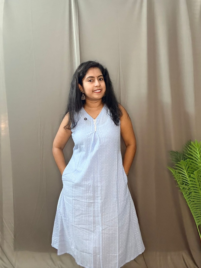 L0111 Anvita Powder Blue Dress 