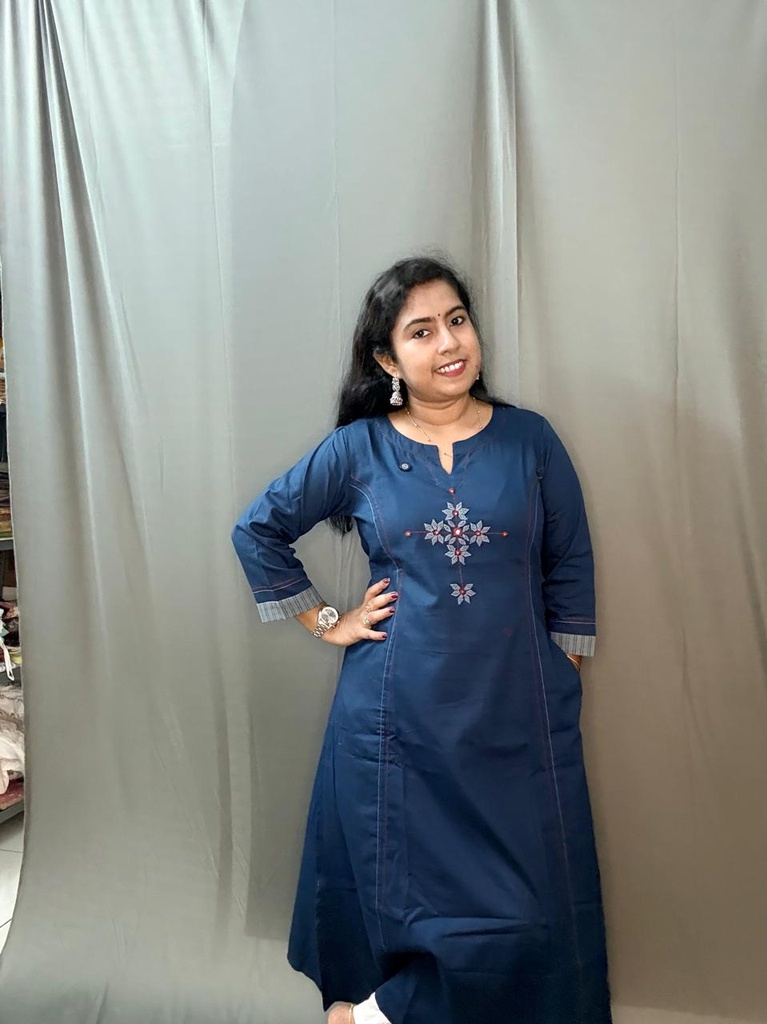 L0128 Anvita Navy Blue Kurti