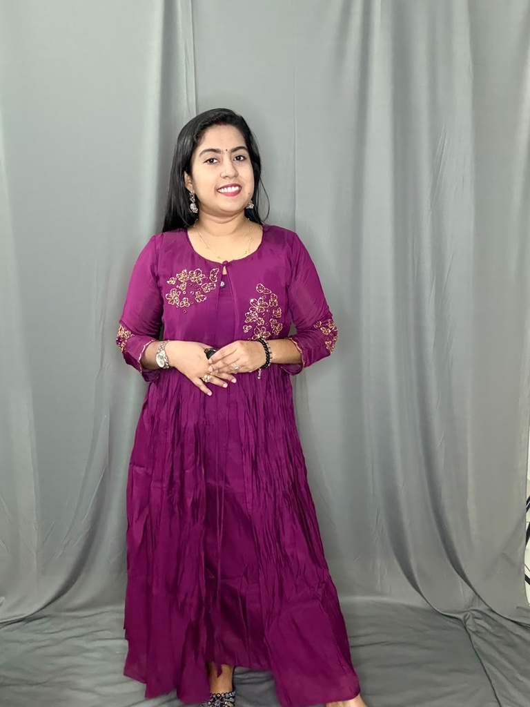 L0220 Premium Mul-Chanderi Aline kurti 