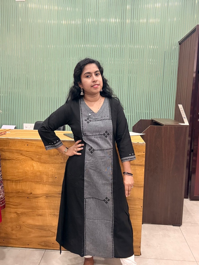L0158 Anvita Black Panalcut Aline Slit Kurti