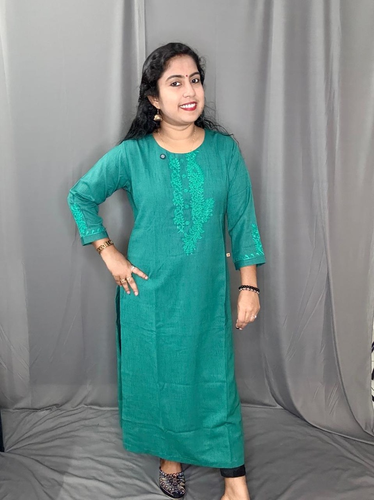 L0173 Farishta Green Daily Wear Kurti