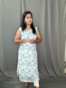 L0170  Digital Printed Sleeveless Hakoba Slit Kurti