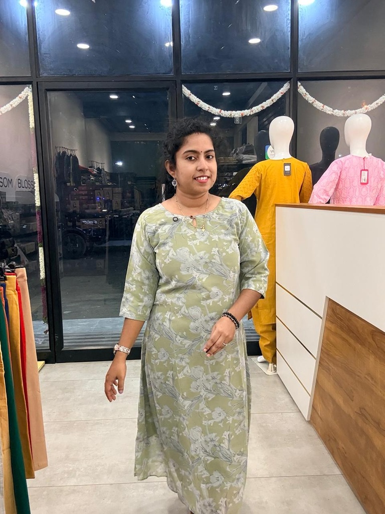 L0163 Floral Printed Georgette Aline Kurti