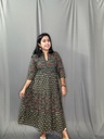 L0182 Dark Green Jaipur Cotton Frock
