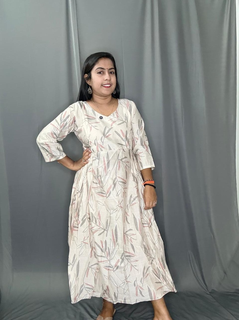 L0183 Ivory Vatican Silk Feeding Kurti