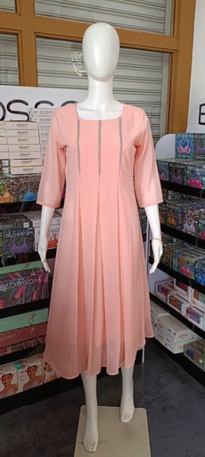 CL0004 Peach Chiffon Kurti