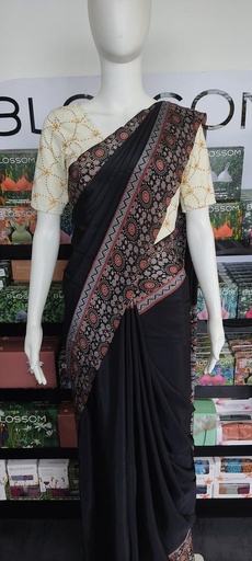 S0010 Black Semi Modal Saree