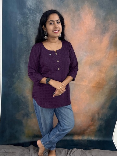 MT 504-Wine Meddis Imported Fabric Short Top