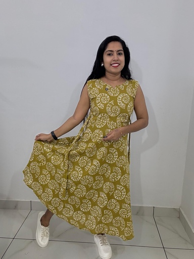 H314 Kantha Cotton Frock Kurti  