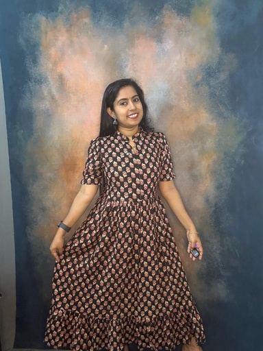 Black Ajrakh Pure Jaipur cotton Frock