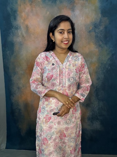 Anvita Peach Floral Handwork Slit Kurti 